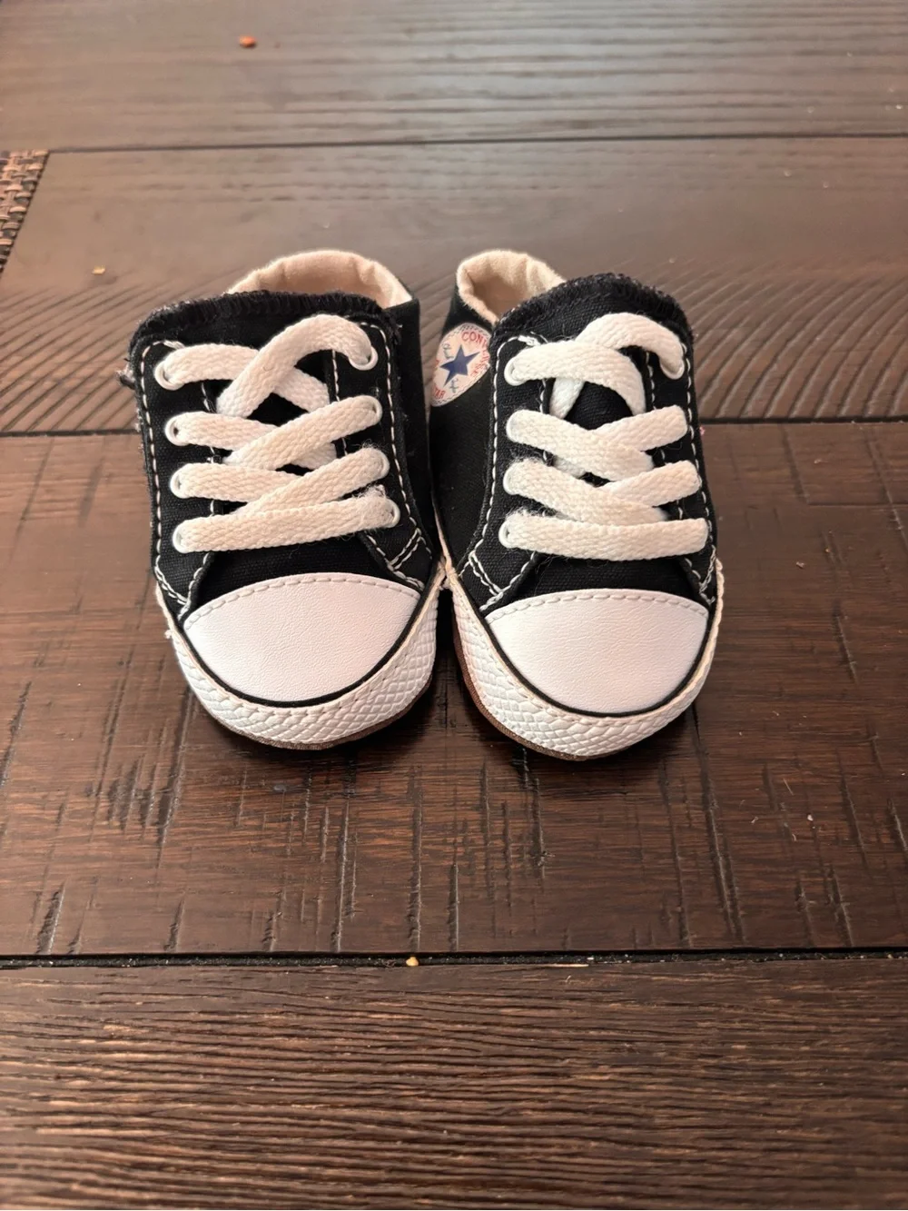 Converse Baby Pink and Black Canvas Sneakers